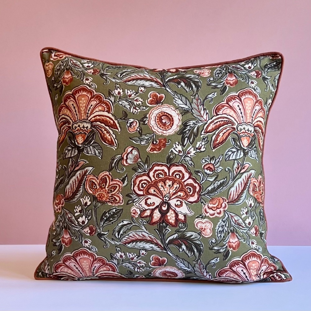 Batik Forest High End fabric Pillow Cover 22 x 22 inches NWT